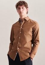 Chemise Business Shaped Popeline Col Kent in Marron |  Seidensticker Onlineshop