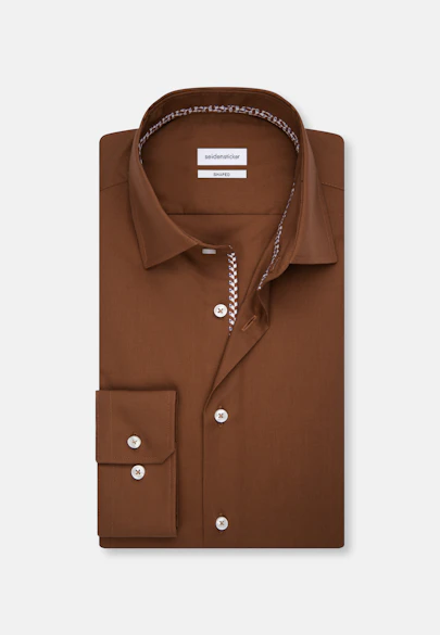 Shaped Business Hemd Uni in Braun |  Seidensticker Onlineshop