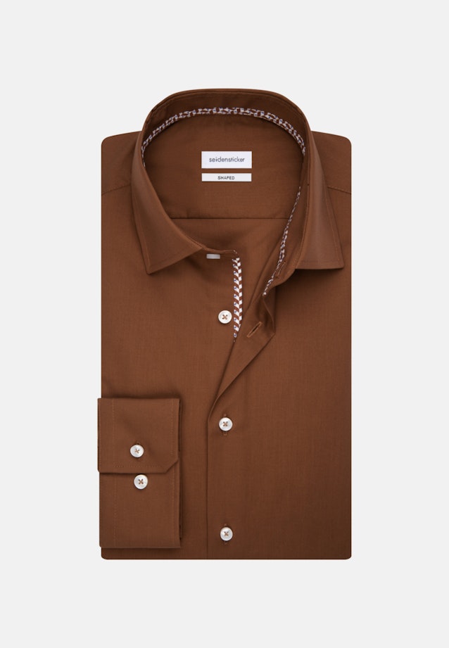 Chemise Business Shaped Popeline Col Kent in Marron |  Seidensticker Onlineshop