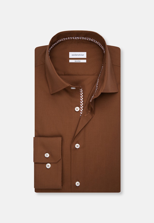 Shaped Business Hemd Uni in Braun |  Seidensticker Onlineshop