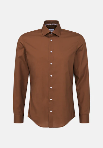 Shaped Business Hemd Uni in Braun |  Seidensticker Onlineshop