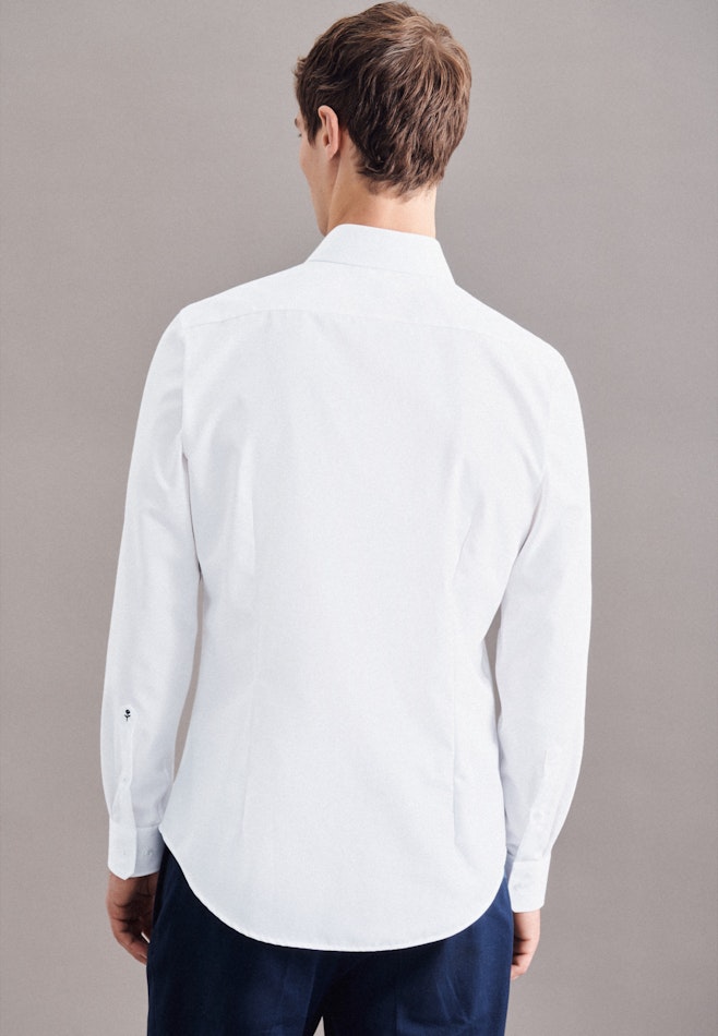 Non-iron Poplin Business Shirt in Shaped with Kent-Collar in White | Seidensticker online shop