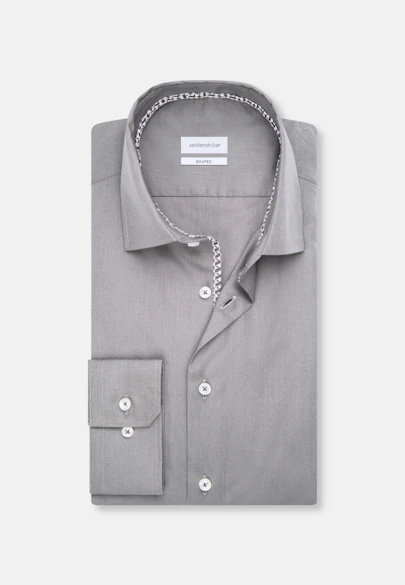 Shaped Business Hemd Uni in Grau |  Seidensticker Onlineshop
