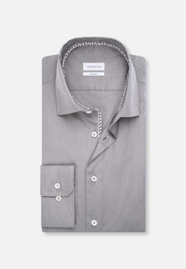 Shaped Business Hemd Uni in Grau |  Seidensticker Onlineshop