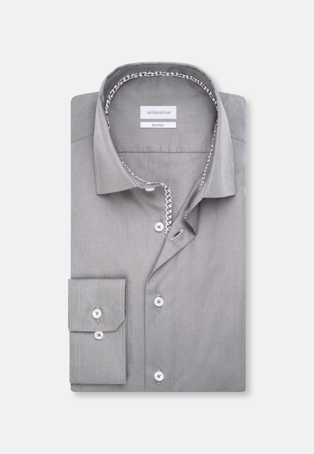 Shaped Business Hemd Uni in Grau |  Seidensticker Onlineshop