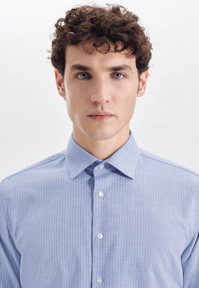 Shaped Business Hemd Streifen in Hellblau |  Seidensticker Onlineshop