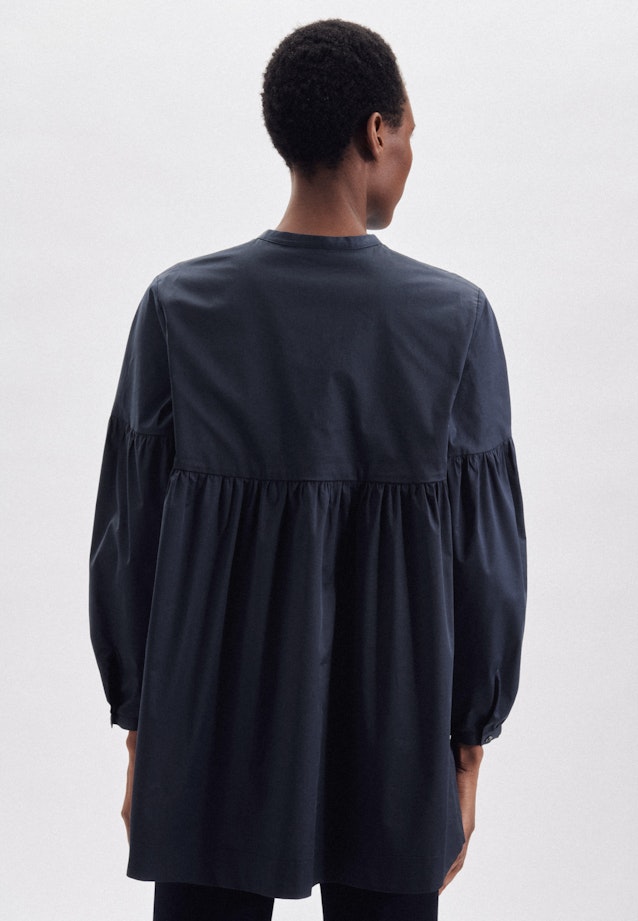 Stehkragenbluse Uni in Dunkelblau |  Seidensticker Onlineshop