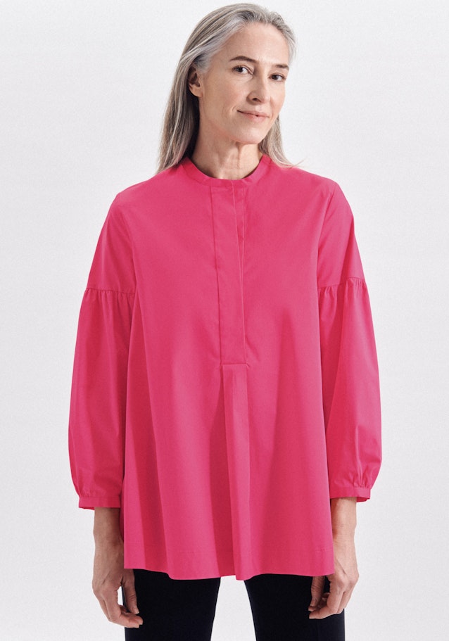 Long sleeve Gabardine Stand-Up Blouse in Pink | Seidensticker Onlineshop