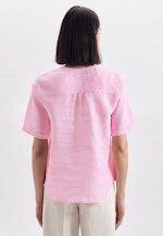 Short sleeve Linen Shirt Blouse in Pink |  Seidensticker Onlineshop