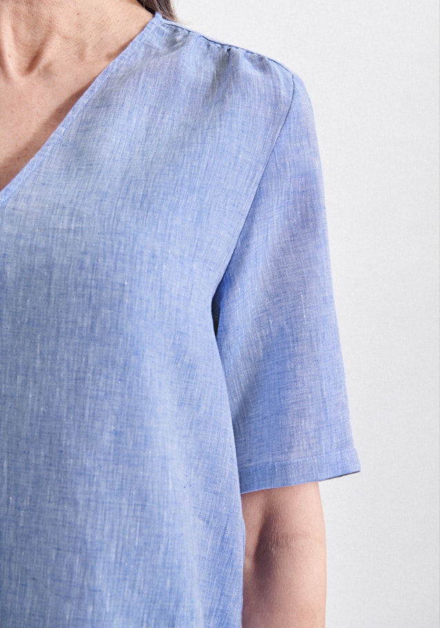 Short sleeve Linen Shirt Blouse in Dark Blue |  Seidensticker Onlineshop