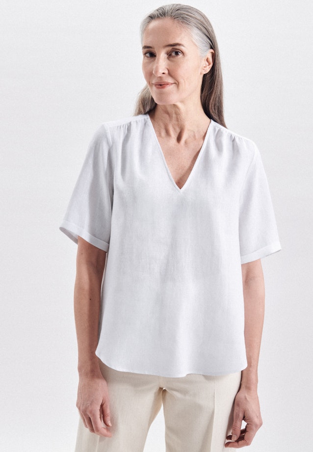 V-Neck Shirtbluse Regular fit in Weiß |  Seidensticker Onlineshop