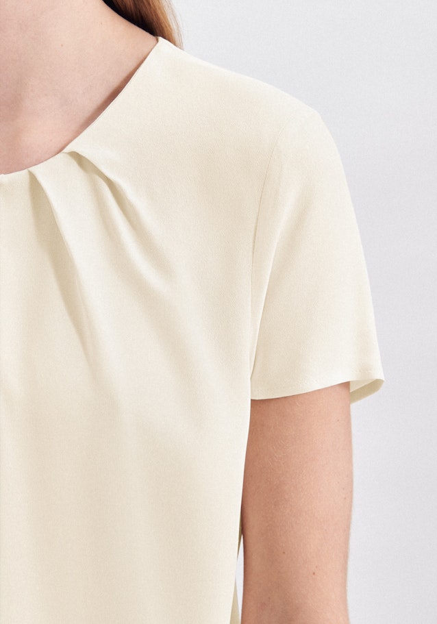 Kurzarm Krepp Shirtbluse in Ecru |  Seidensticker Onlineshop