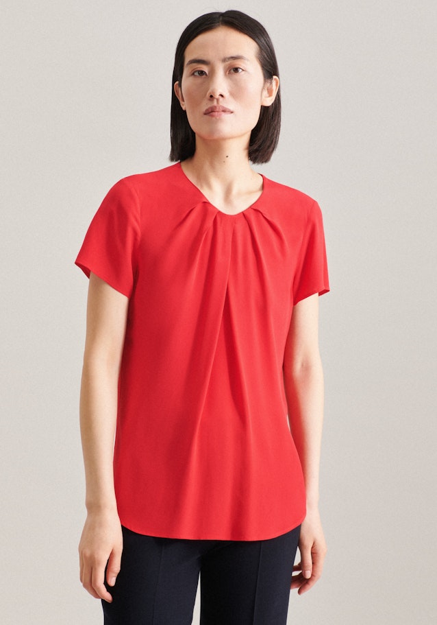 Kurzarm Krepp Shirtbluse in Rot |  Seidensticker Onlineshop