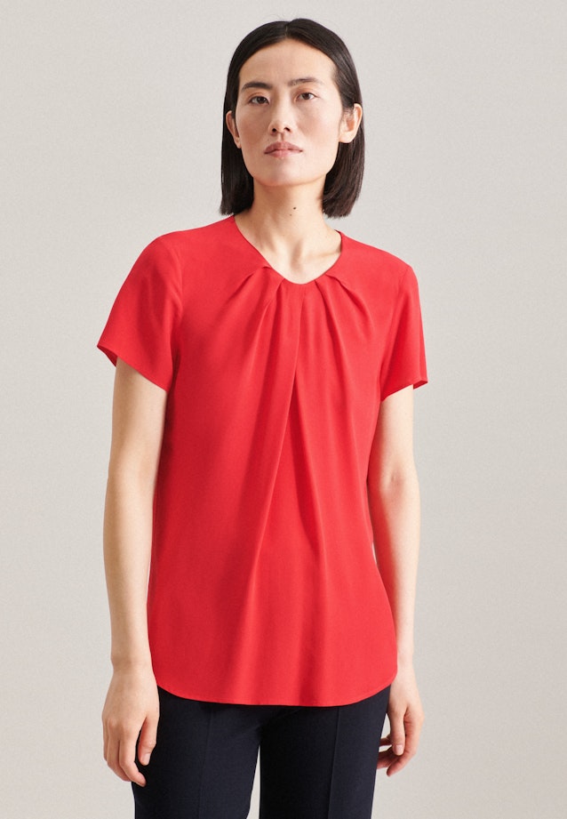 Regular fit Shirtbluse Uni in Rot |  Seidensticker Onlineshop