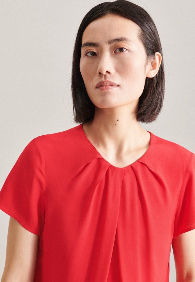 Regular fit Shirtbluse Uni in Rot |  Seidensticker Onlineshop