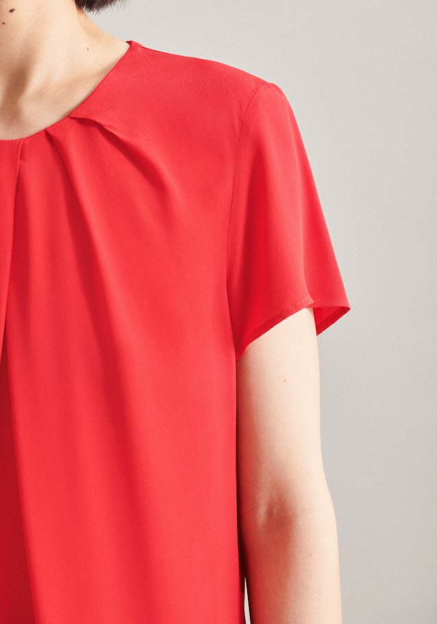 Short sleeve Crepe Shirt Blouse in Red |  Seidensticker Onlineshop