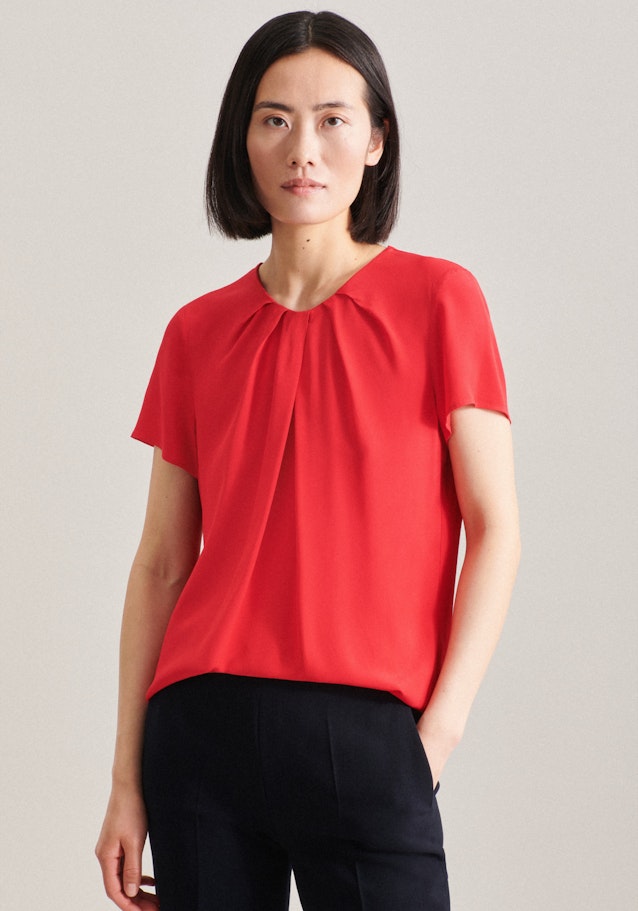 Kurzarm Krepp Shirtbluse in Rot |  Seidensticker Onlineshop