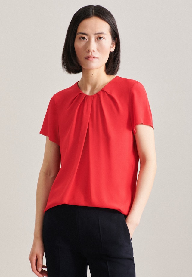 Regular fit Shirtbluse Uni in Rot |  Seidensticker Onlineshop