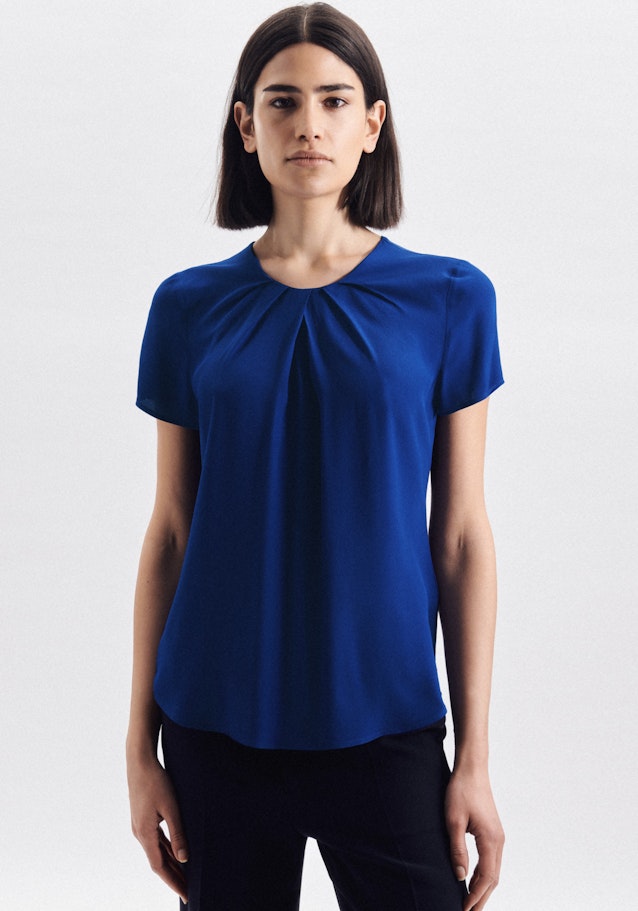 Korte mouwen Krepp Shirtblouse in Lichtblauw |  Seidensticker Onlineshop