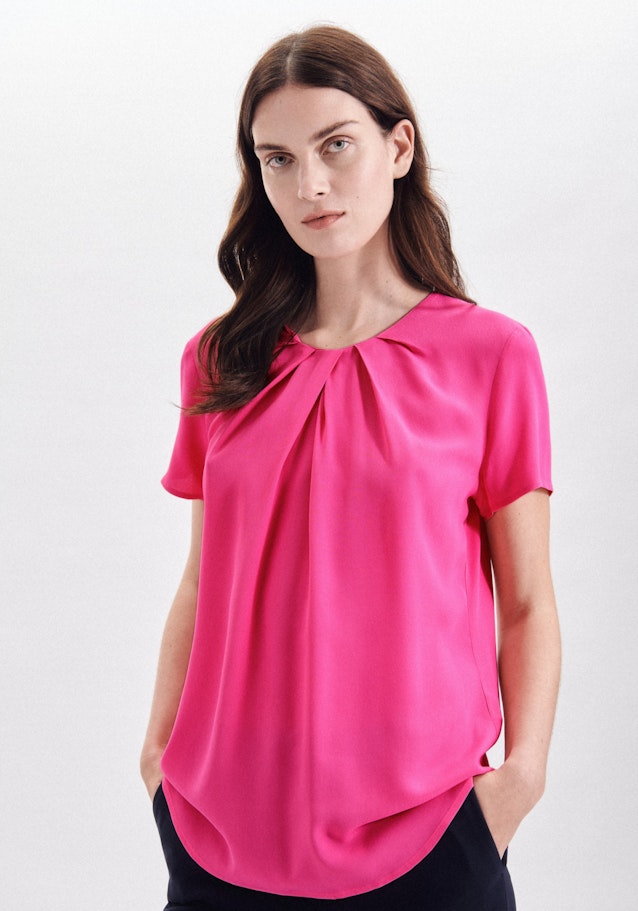 Short sleeve Crepe Shirt Blouse in Pink | Seidensticker Onlineshop