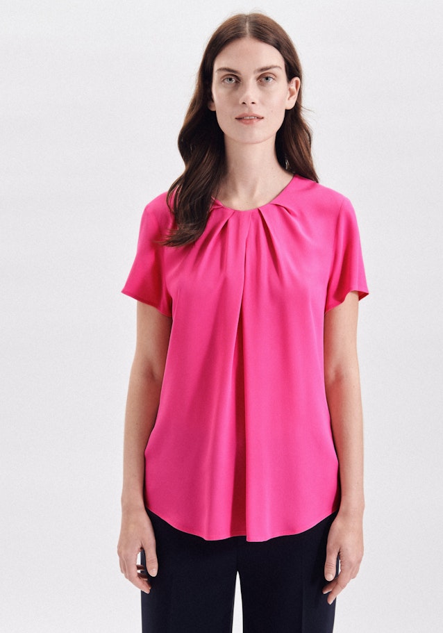 Kurzarm Krepp Shirtbluse in Rosa/Pink | Seidensticker Onlineshop