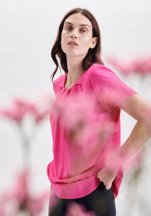 Korte mouwen Krepp Shirtblouse in Roze/Pink |  Seidensticker Onlineshop
