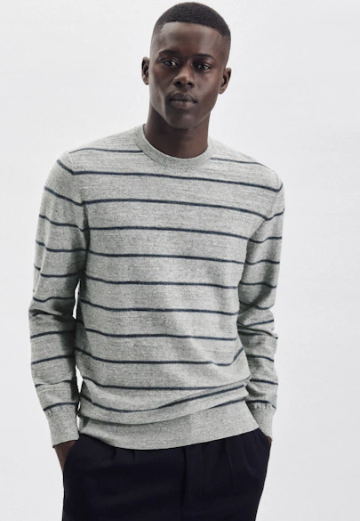 Regular Pullover A Rayures in Gris |  Seidensticker Onlineshop