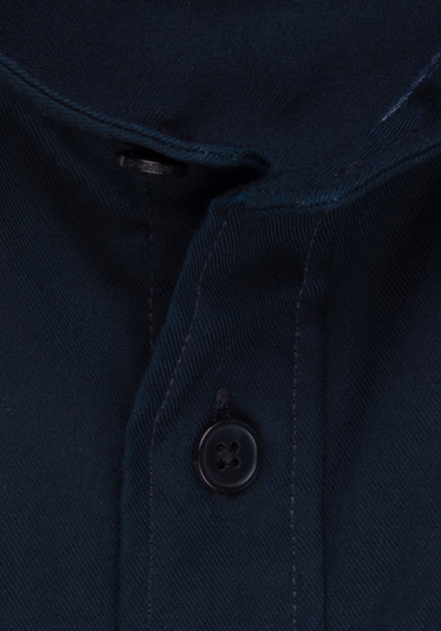 Bügelleichtes Twill Casual Hemd in Regular mit Stehkragen in Dunkelblau |  Seidensticker Onlineshop