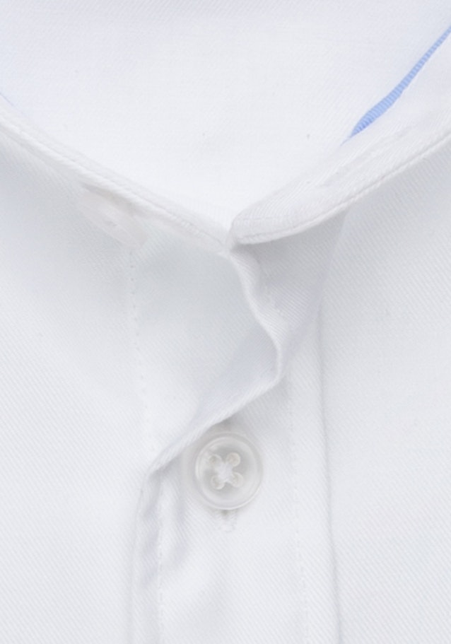Chemise casual Regular Twill (sergé) Col Montant in Blanc |  Seidensticker Onlineshop