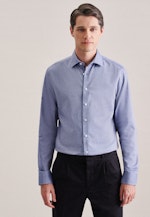 Slim Business Hemd Struktur in Mittelblau |  Seidensticker Onlineshop
