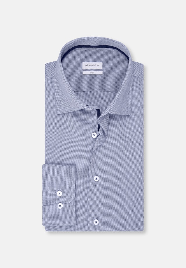 Slim Business Hemd Struktur in Mittelblau |  Seidensticker Onlineshop