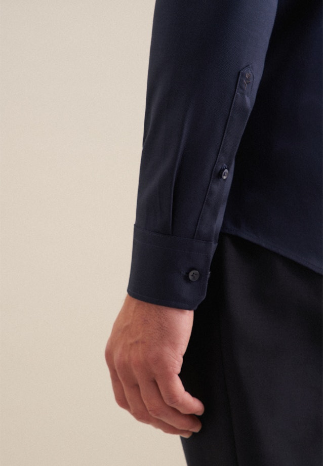 Slim Business shirt Structure in Dark Blue |  Seidensticker Onlineshop