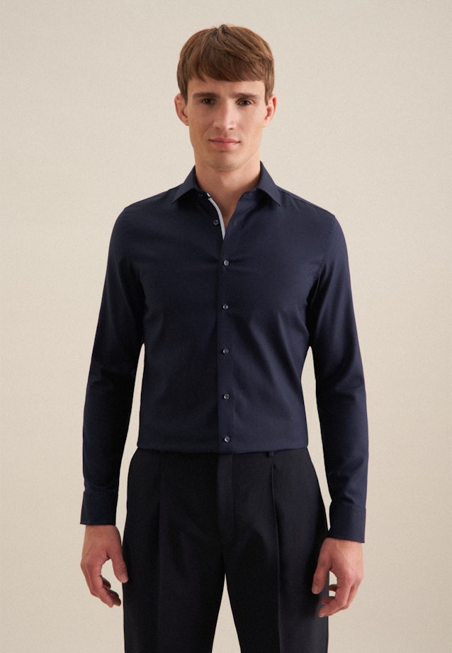 Slim Business shirt Structure in Dark Blue |  Seidensticker Onlineshop