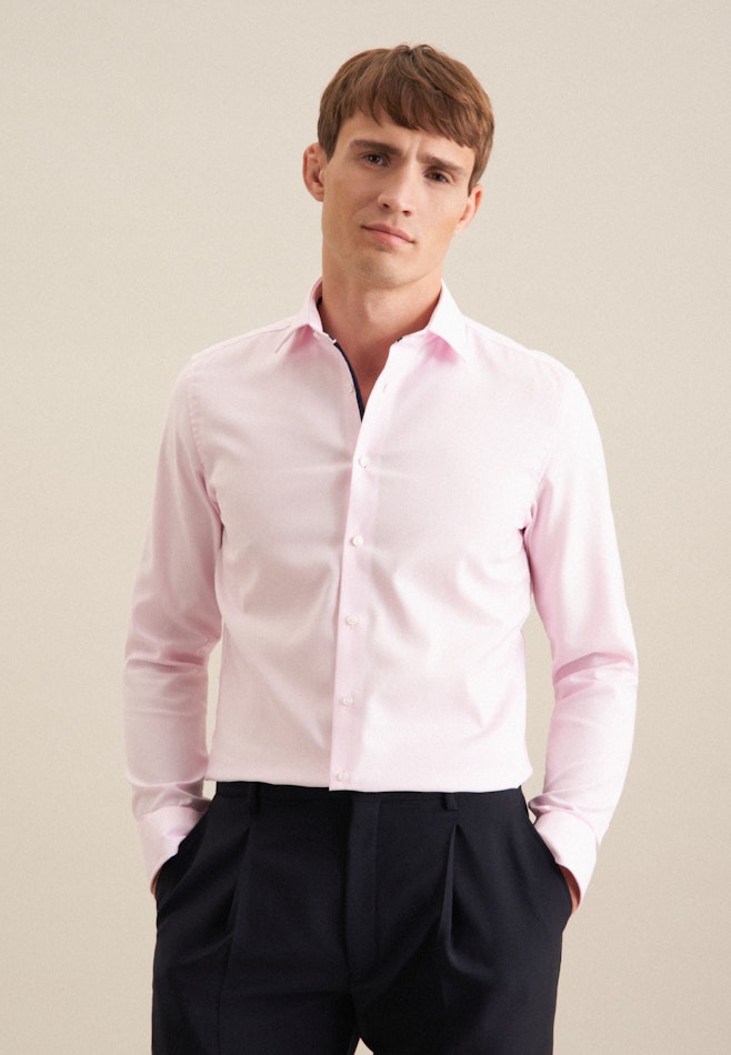 Non-iron Structure Business Shirt in Slim with Kent-Collar in Pink | Seidensticker online shop