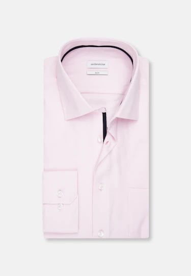 Men Slim Business shirt Structure pink | Seidensticker