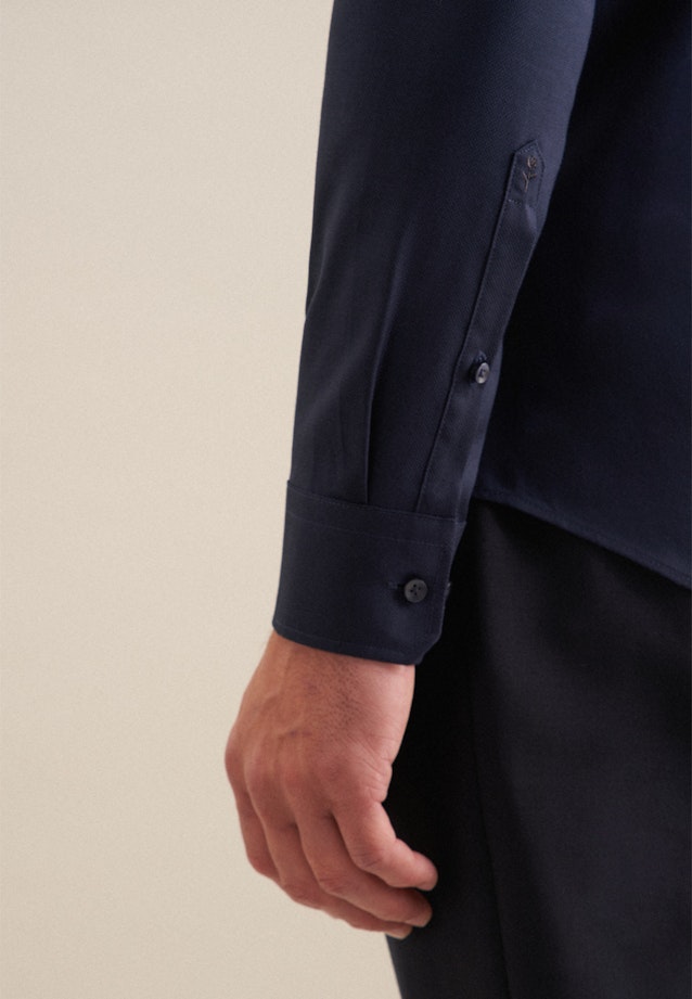 Non-iron Structure Business Shirt in Slim with Kent-Collar in Dark Blue |  Seidensticker Onlineshop