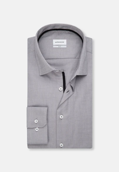 Slim Business shirt Structure in Grey |  Seidensticker Onlineshop