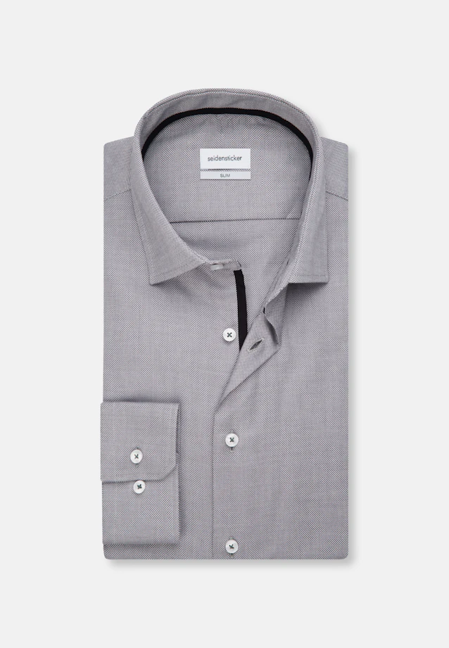 Slim Business Hemd Struktur in Grau |  Seidensticker Onlineshop