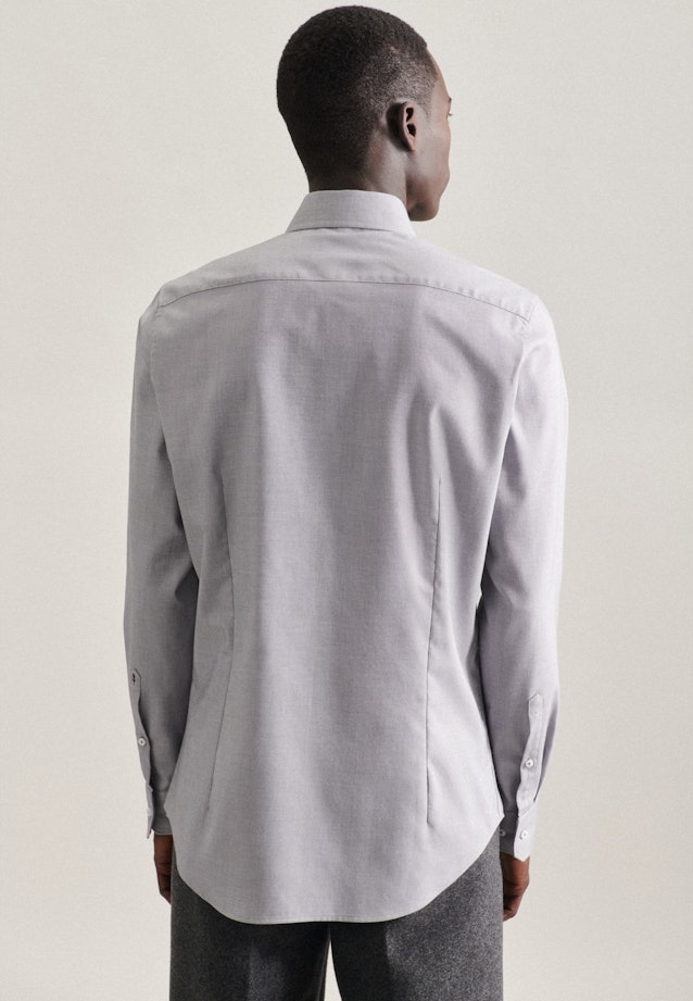 Non-iron Structure Business Shirt in Slim with Kent-Collar in Grey |  Seidensticker Onlineshop