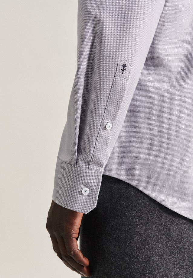 Non-iron Structure Business Shirt in Slim with Kent-Collar in Grey |  Seidensticker Onlineshop