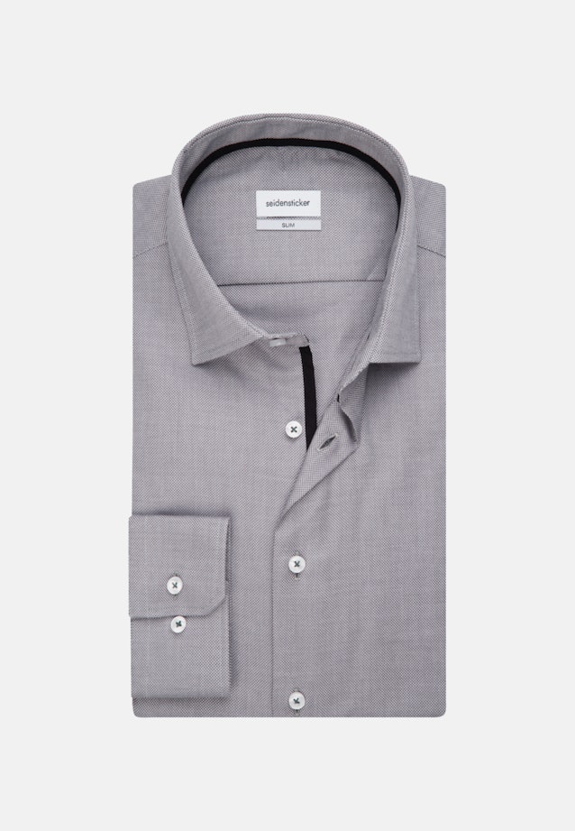 Non-iron Structure Business Shirt in Slim with Kent-Collar in Grey |  Seidensticker Onlineshop