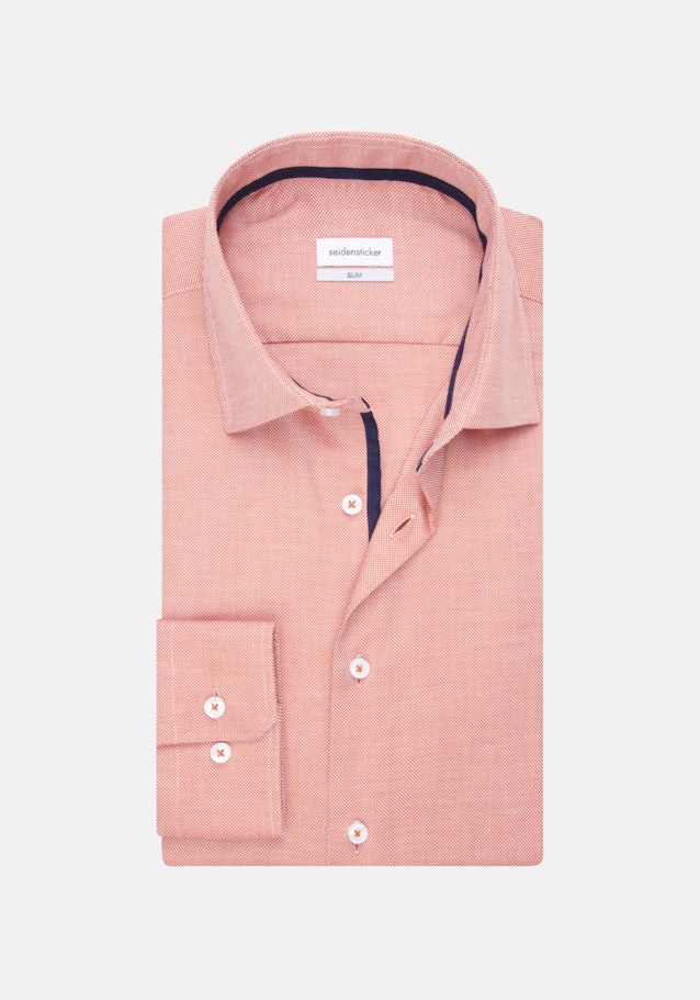 Non-iron Structure Business Shirt in Slim with Kent-Collar in Orange |  Seidensticker Onlineshop
