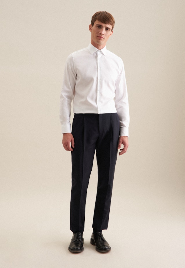 Non-iron Structure Business Shirt in Slim with Kent-Collar in White |  Seidensticker Onlineshop