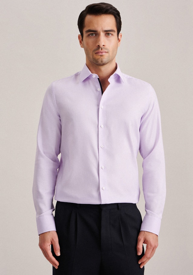 Non-iron Structure Business Shirt in Slim with Kent-Collar in Purple | Seidensticker Onlineshop
