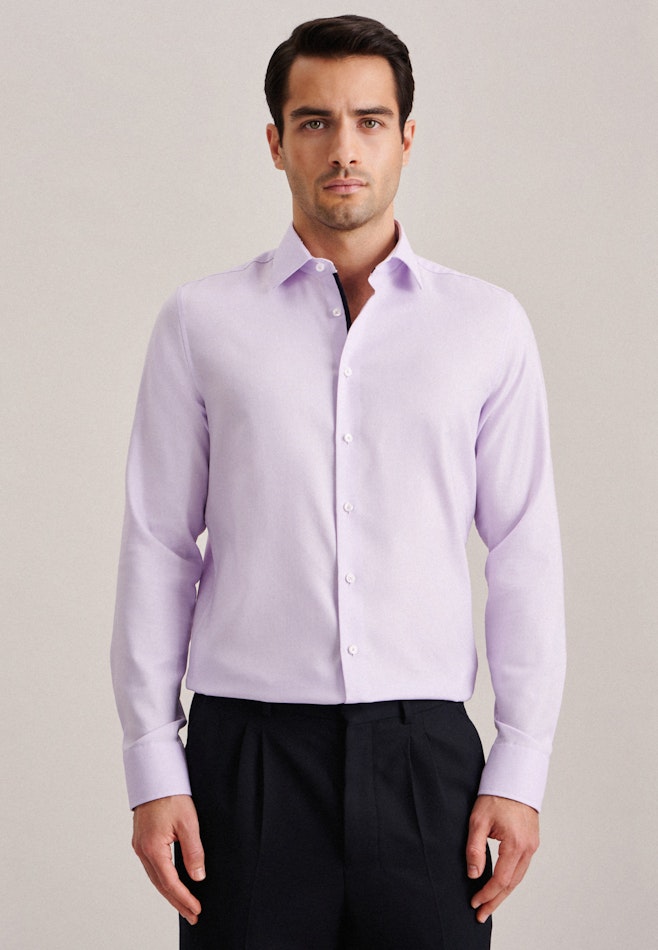 Non-iron Structure Business Shirt in Slim with Kent-Collar in Purple | Seidensticker online shop