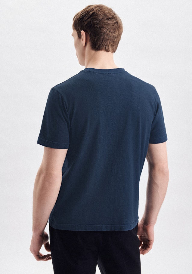 T-Shirt Regular Manche Courte in Bleu Moyen |  Seidensticker Onlineshop