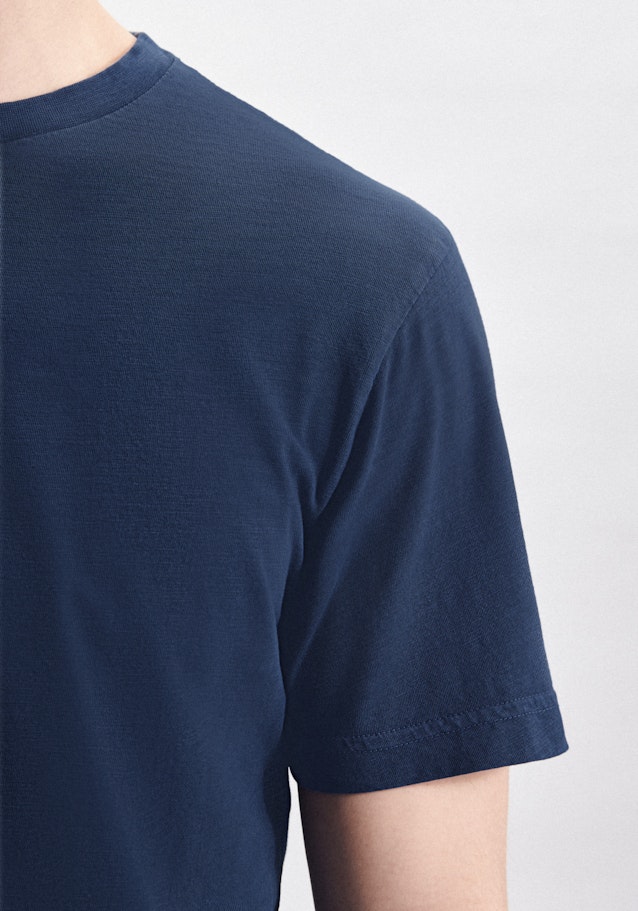 Crew Neck T-Shirt in Medium Blue |  Seidensticker Onlineshop