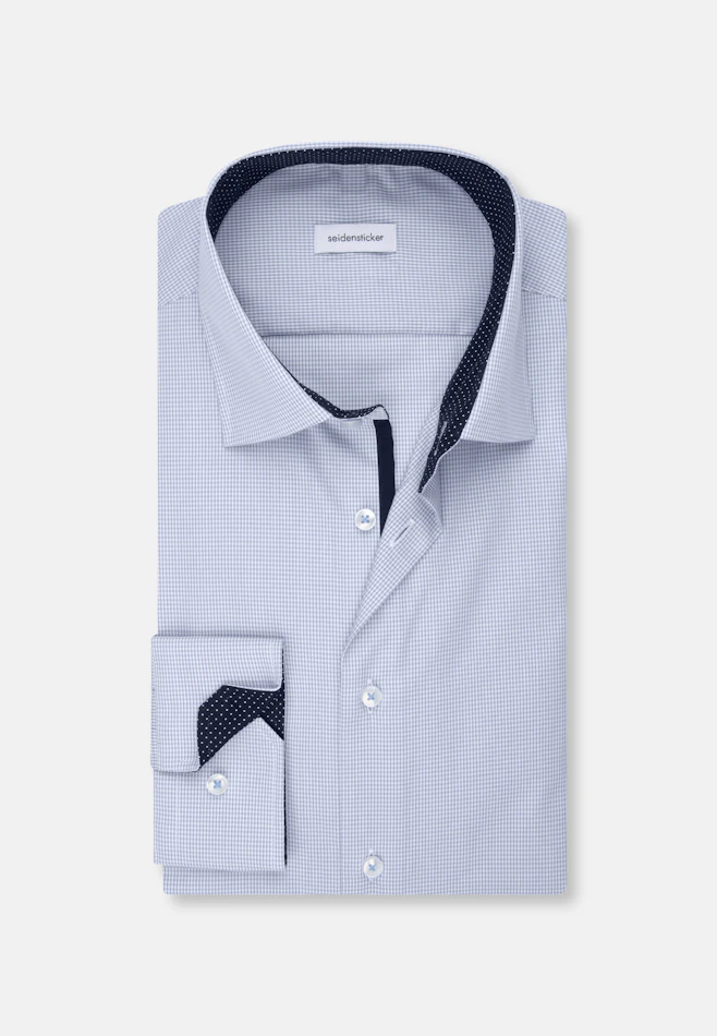 Shaped Chemise d'affaires carreaux dans Bleu Clair | Boutique en ligne Seidensticker