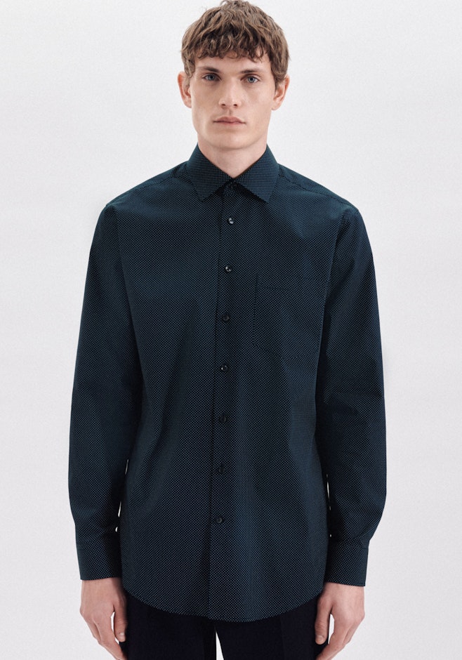 Regular Business Hemd Punkte in Dunkelblau | Seidensticker Onlineshop