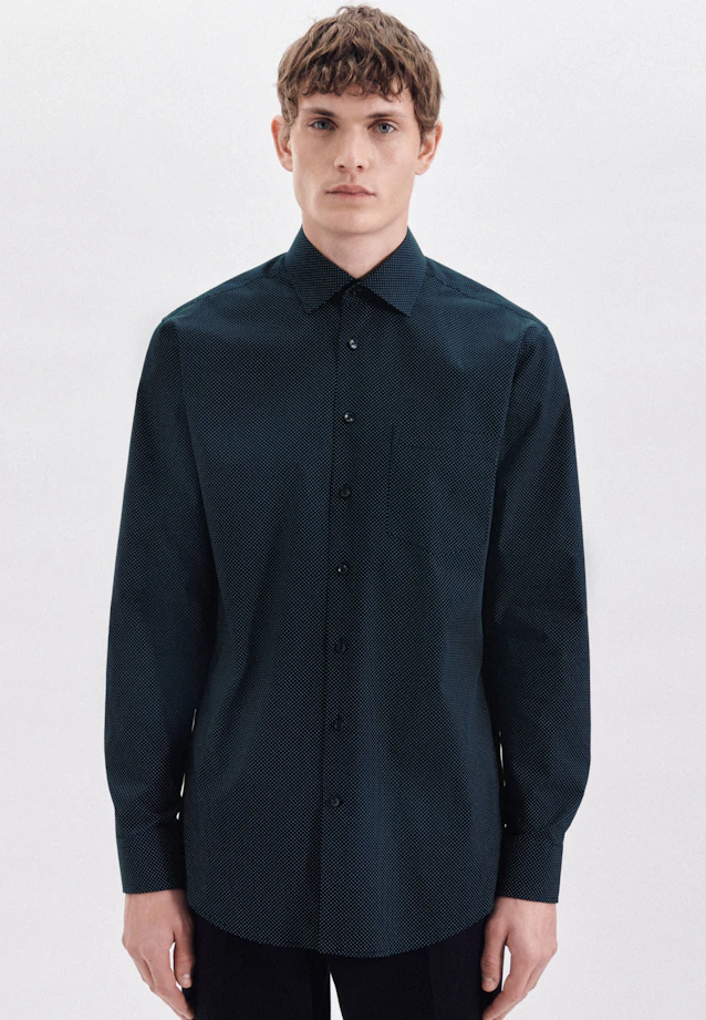 Regular Chemise d'affaires A Pois in Bleu Foncé |  Seidensticker Onlineshop
